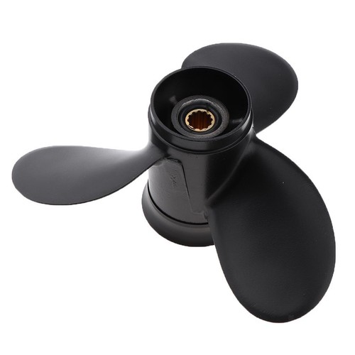 Black boat engine propeller - black,