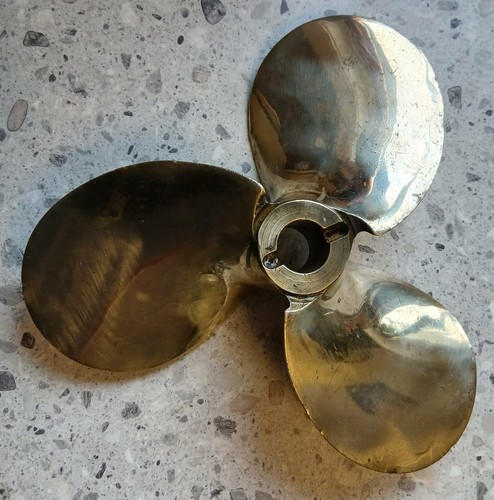 Polished brass boat propeller - polished,
